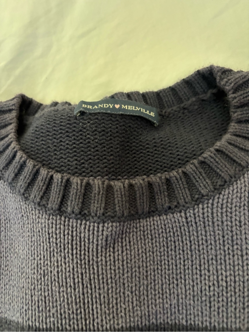 Brandy Melville Charcoal Ribbed Crewneck Sweater